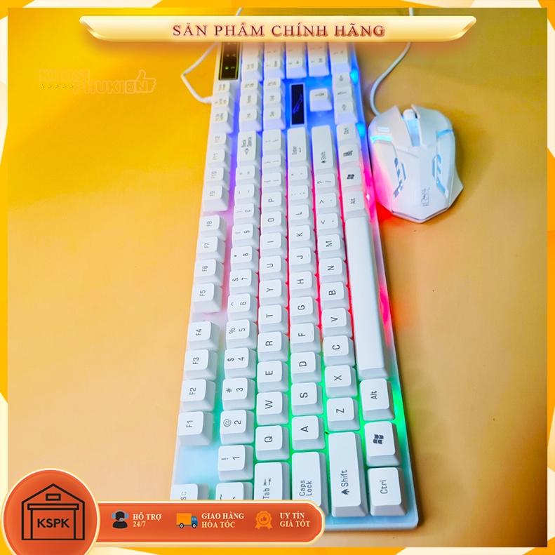BỘ BÀN PHÍM CHUỘT GIẢ CƠ CÓ LED SIÊU ĐẸP THANH LÝ GIÁ RẺ KSPK G21