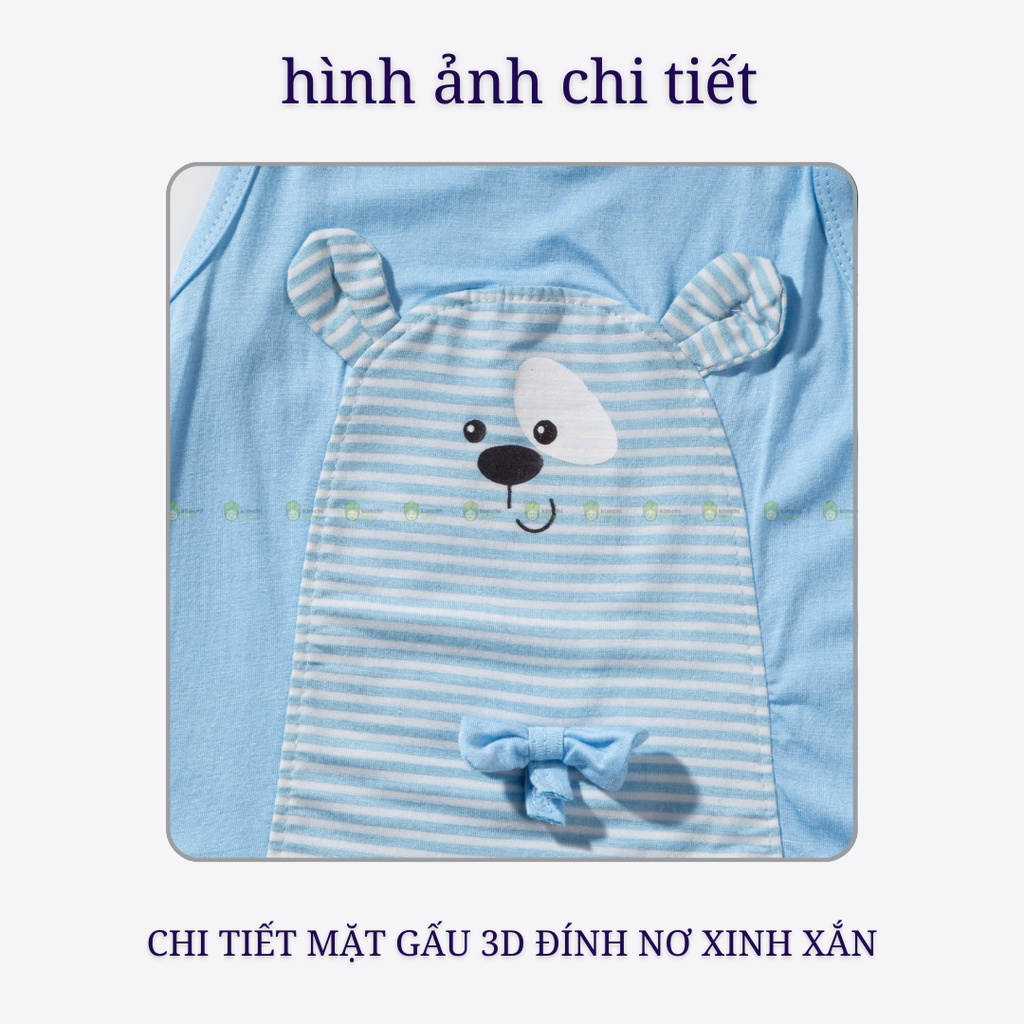 Bộ Ba Lỗ Cho Bé Trai, Bé Gái KIMCHIBABY Vải Thun Lạnh Hoạ Tiết Gấu Trúc Đính Nơ Quần Kẻ,Bộ Quần Áo Trẻ Em Mặc Nhà KW2211