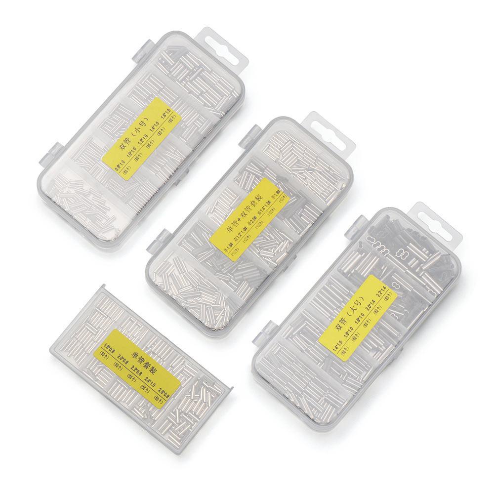 Set 250 / 300 / 500 Ống Nối Dây Câu Cá Đơn / Đôi Bằng Đồng Chất Lượng Cao