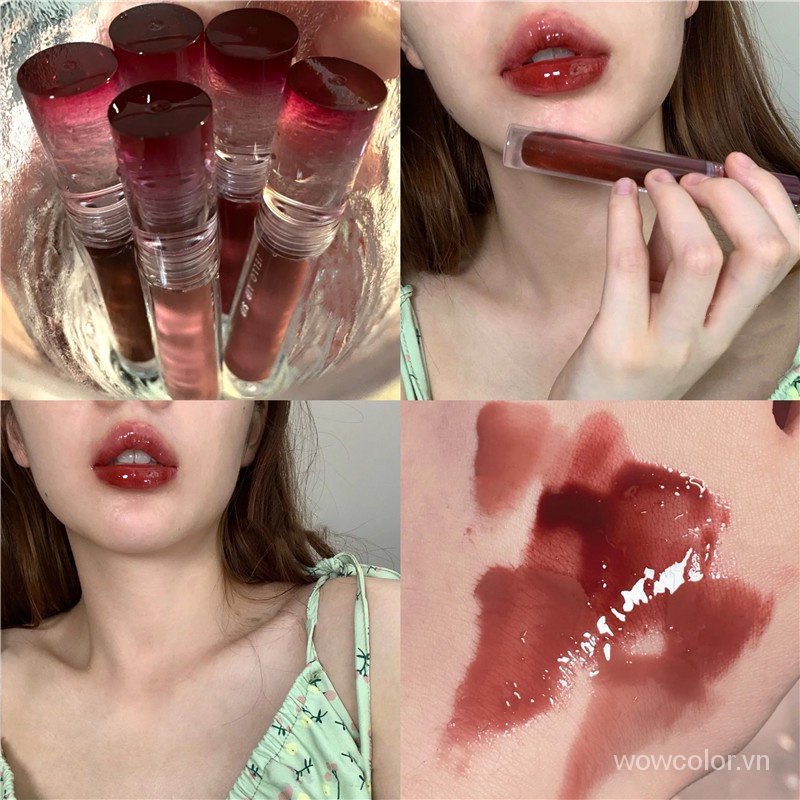 [Hàng mới về] Son bóng Oulesong tùy chọn màu sắc mềm mịn nuôi dưỡng môi chống thấm nước