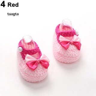 Giày Cotton Đan Len Dễ Thương Cho Bé Gái Sơ Sinh