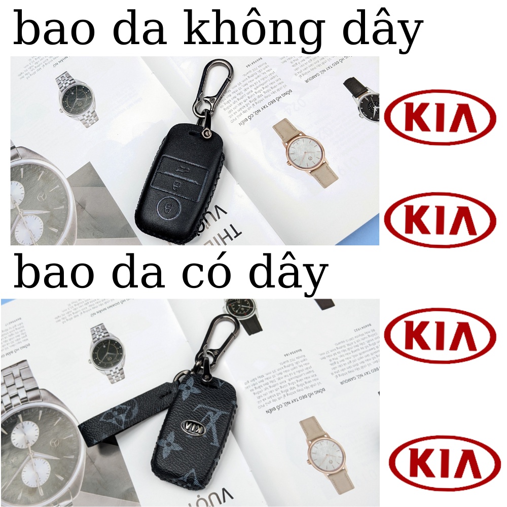 Bao Da chìa khoá Kia Seltos,Kia Cerato,Kia Sorento,KiaRio,Kia Soluto,Bọc chìa khóa Kia SeltoSs (KMK3  móc D)