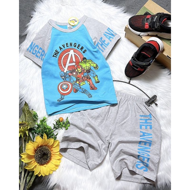 Bộ tay cộc quần ngố cho bé trai thun cotton 4 chiều mềm mát