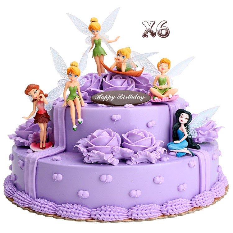 Set Tinker Bell trang trí bánh kem, phụ kiện sinh nhật, đồ trang trí bánh kem sinh nhật