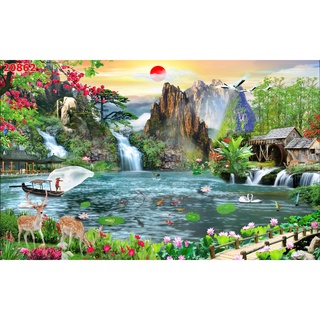 Tranh dán tường, Non nước Hữu Tình( Đã tích hợp sẵn keo), 19