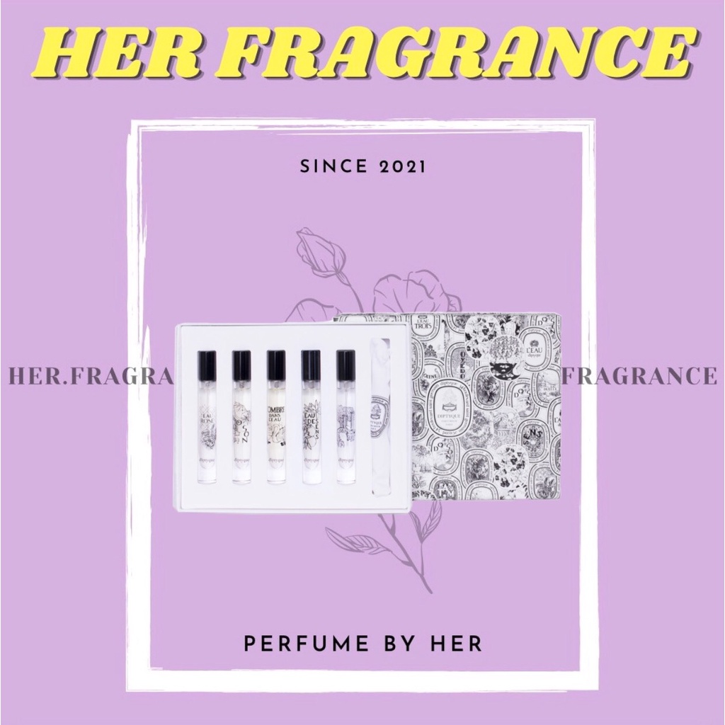 🐻 Set Nước Hoa Diptyque Mini 7.5ml Đủ Mùi (Tách Set) - 𝐇𝐞𝐫 𝐅𝐫𝐚𝐠𝐫𝐚𝐧𝐜𝐞 -