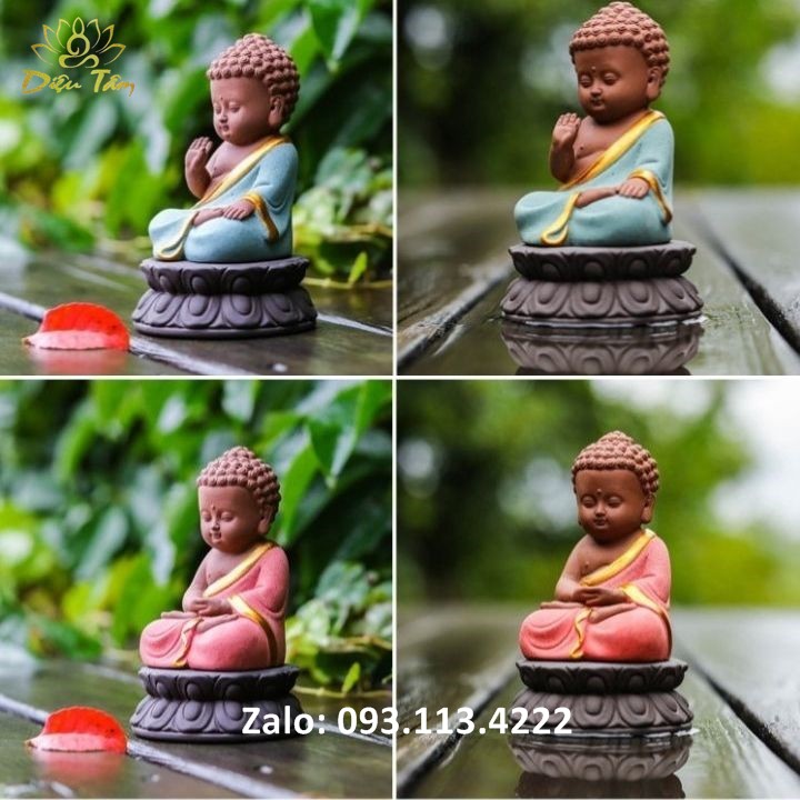 Tượng phật ADIDA chất liệu gốm tử sa cao cấp, thích hợp để trang trí nhà cửa, ô tô, bàn làm việc, quà tặng