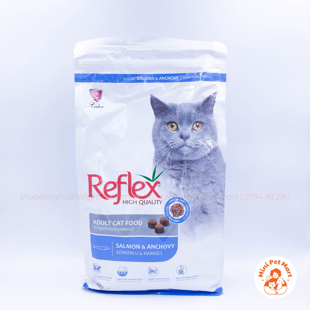 Thức ăn cho mèo trưởng thành REFLEX HIGH QUALITY 2kg - Vị cá hồi và cá cơm