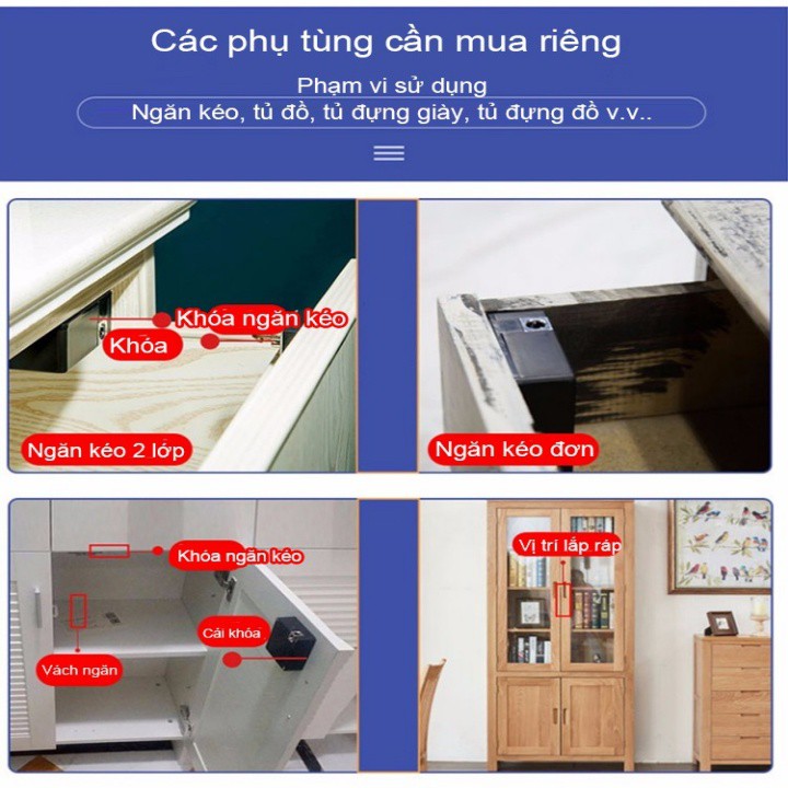 Ổ Khóa điện tử ngăn kéo bảo mật bằng thẻ SmartHome Cao cấp