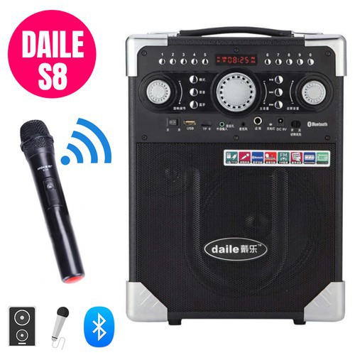 Loa Kéo Karaoke Daile S8 Kèm Mic Không Dây Giá Rẻ - Loa karaoke xách tay di động Daile S8 giá rẻ chính hãng