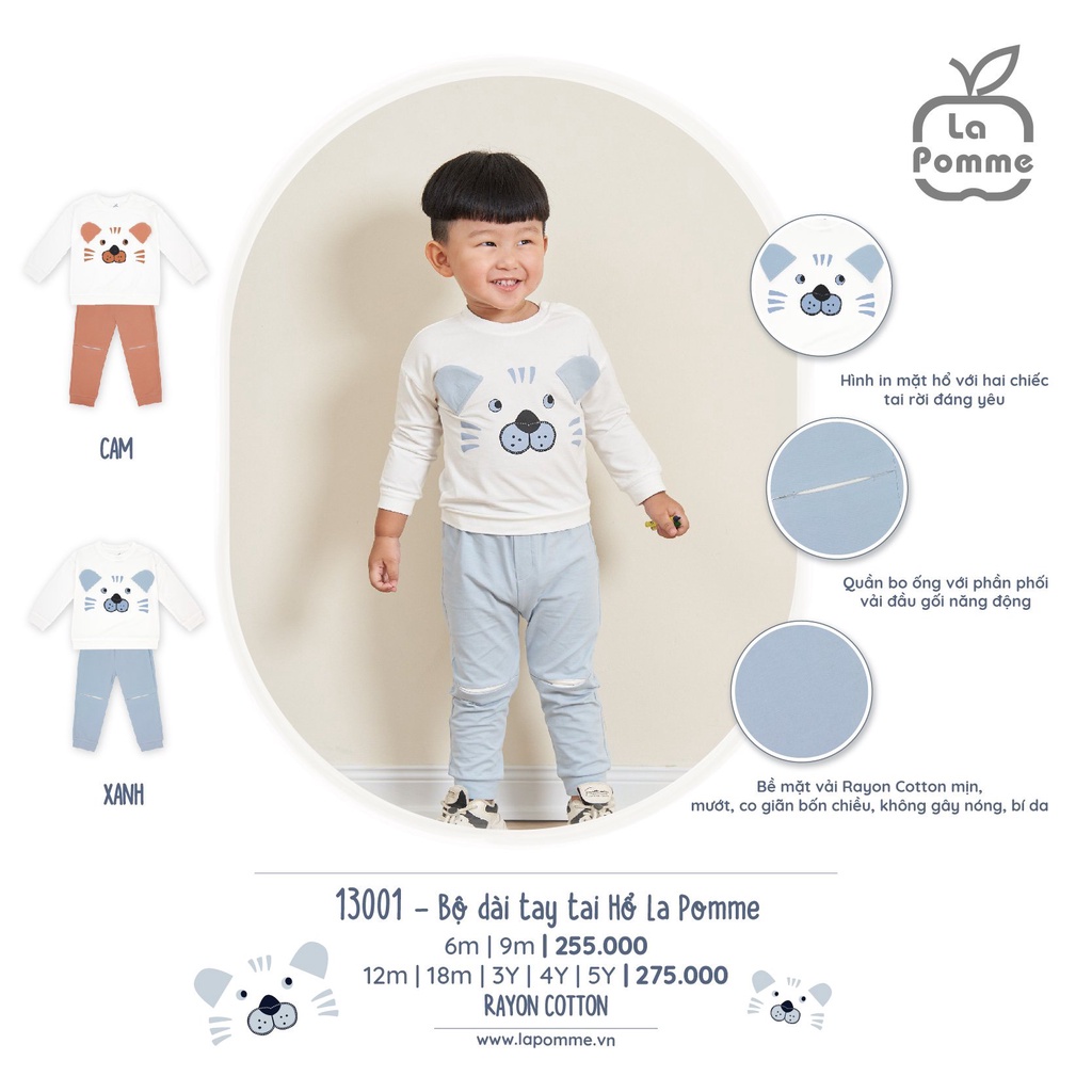 SL192 Bộ quần áo dài tay Hươu cao cổ và Chim La Pomme chất liệu vải sợi tre mềm mịn thoáng mát