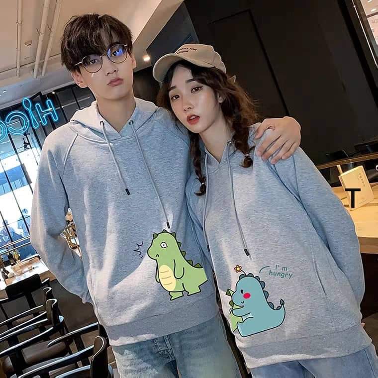 Áo đôi hoodie khủng long I'm Hungry DTR1119