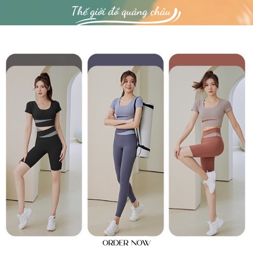 Set Đồ Tập Gym, Yoga, Vải Thun Co Giãn 4 Chiều Thoáng Mát Mẫu Hot 2022 - Hàng Quảng Châu Cao Cấp (BT25)