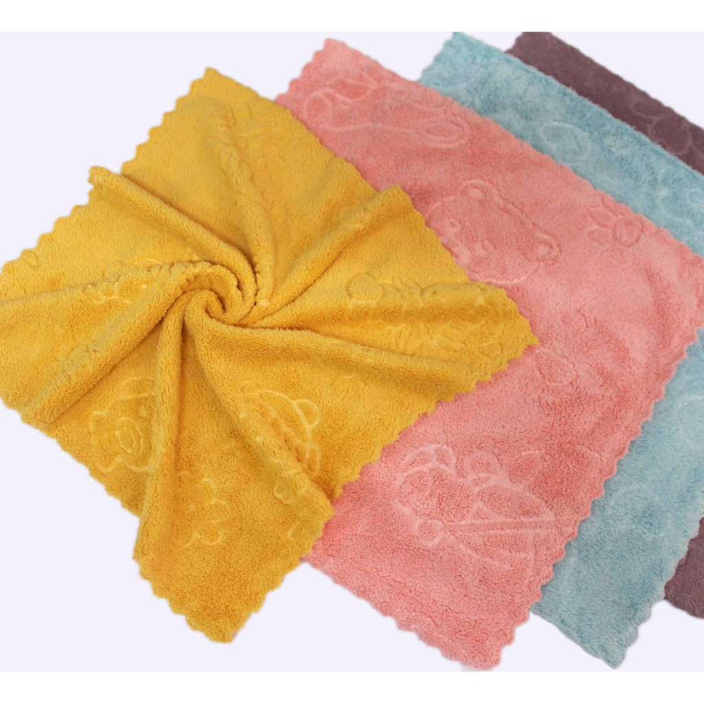 Combo 4 Khăn lau đa năng lông cừu 30*30cm siêu mềm mại, chất lượng cao