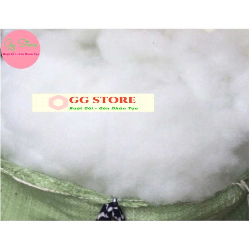 Bông Gòn Xơ mềm xoắn 3d sợi tơi trắng loại A 1kg nhồi gối gia đình,em bé,khách sạn,giả tuyết làm mây giá rẻ