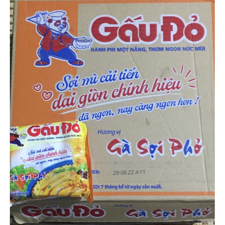 Thùng gấu đỏ 30GÓI.gà sợi phở.