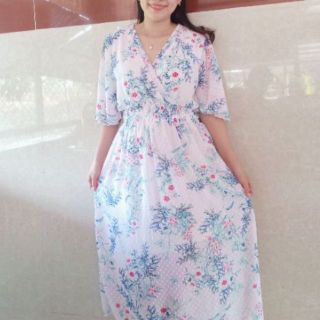 Đầm voan cổ đắp chéo
