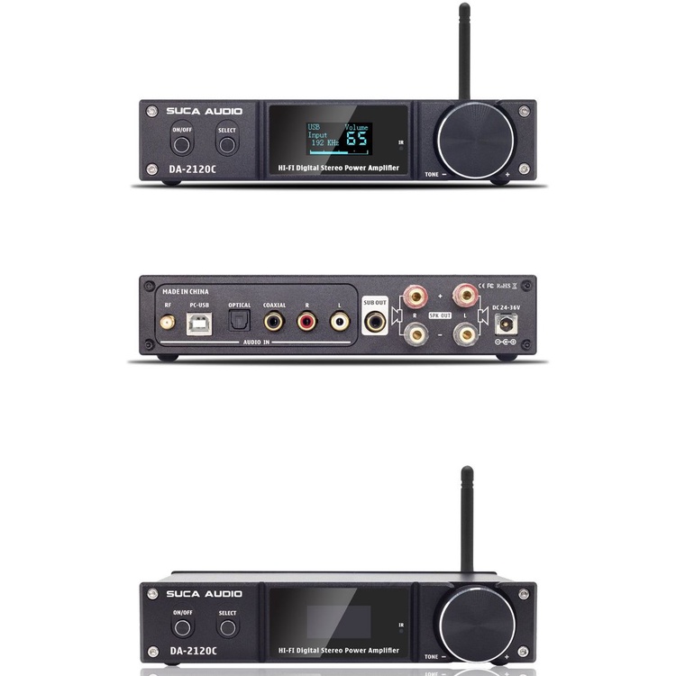 AMPLY TÍCH HỢP GIẢI MÃ SUCA AUDIO DA2120C+BLUTOOTH5.0,USB,OPTICAL,COAXIAL.CÓ REMOTE.