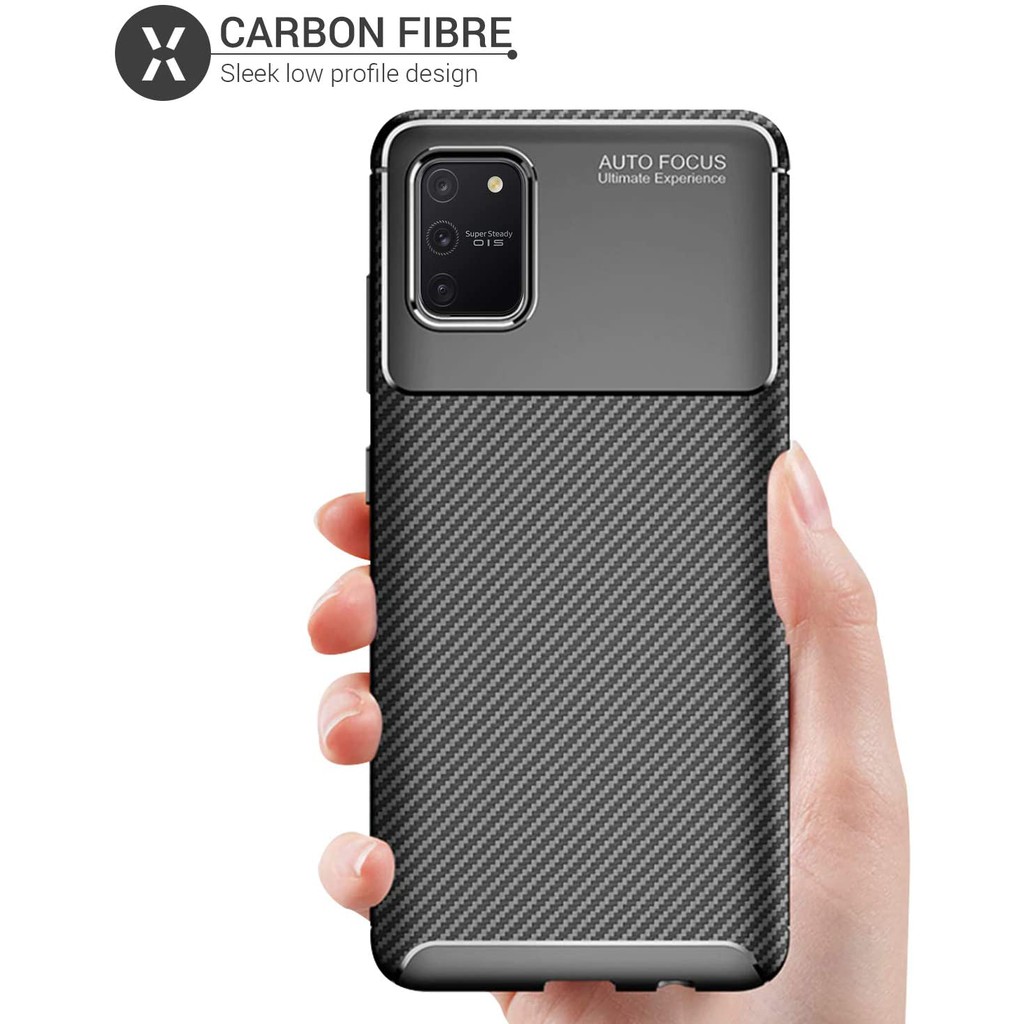 Ốp Lưng Samsung S10 Lite, A91, M80s AutoFocus Vân 3D Carbon Chống Sốc
