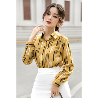 Áo sơ mi lụa black yellow