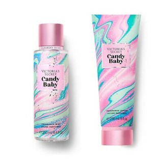 Combo xịt thơm và dưỡng body Victoria's Secret Candy Baby