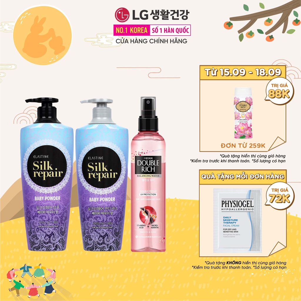 Combo Nước dưỡng tóc Double Rich và Bộ đôi gội xả Hương Phấn Em Bé