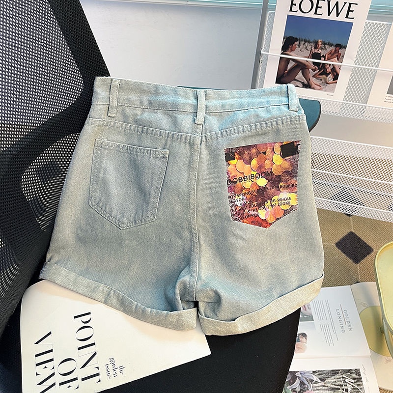 Quần Short denim Dáng Chữ A Ống Rộng Lưng Cao Mẫu Mới Thời Trang Mùa Hè Cho Nữ