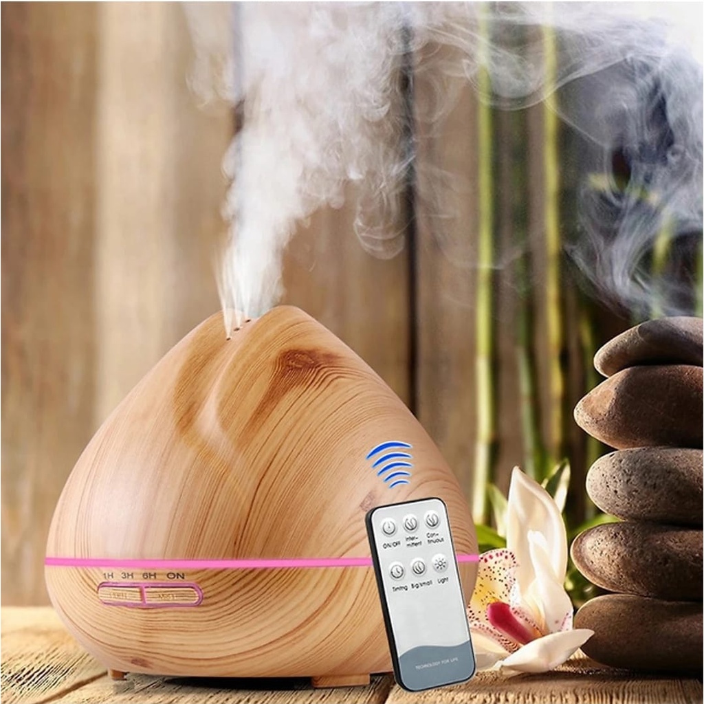 🔥𝑭𝑹𝑬𝑬𝑺𝑯𝑰𝑷🔥 MÁY KHUẾCH TÁN TINH DẦU MÁY PHUN SƯƠNG BÚP SEN 550ML Kèm Điều Khiển