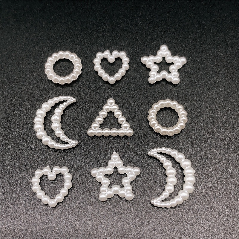 Bộ 50 hạt nhựa ABS nhiều màu sắc hình ngôi sao/mặt trăng