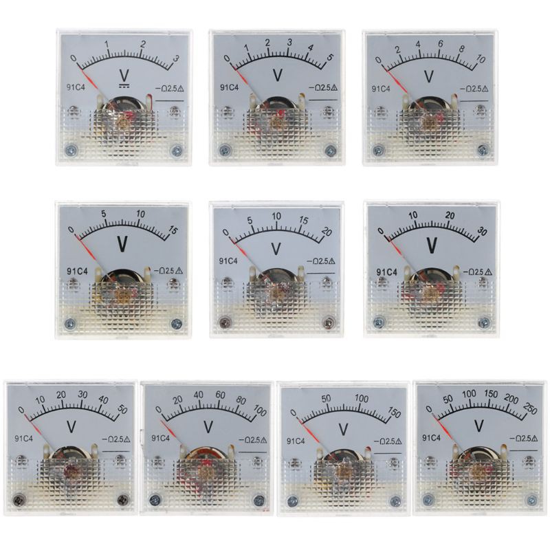 Vôn Kế Cơ 91c4 Dc Loại 3 / 5 / 10 / 15 / 20 / 30 / 50 / 100 / 150 / 250v