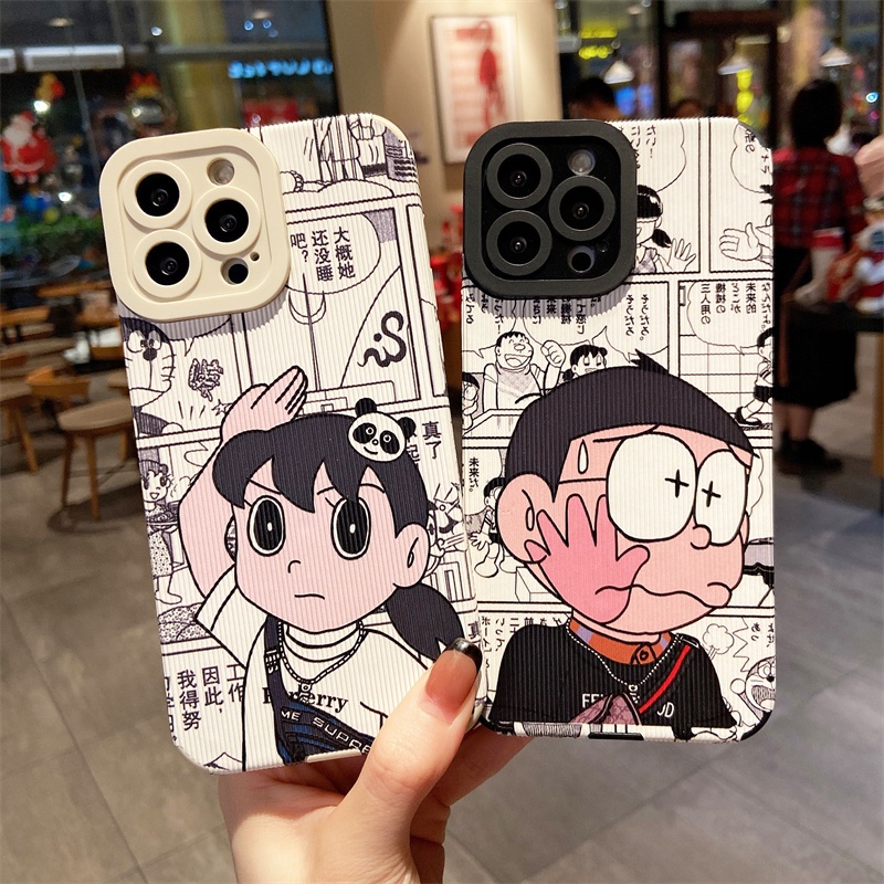 Ốp điện thoại họa tiết Doraemon Nobita Nobi Shizuka thích hợp cho IPHONE SE 2020 6 6S 7 8 PLUS 13 12 11 PRO X XS MAX XR
