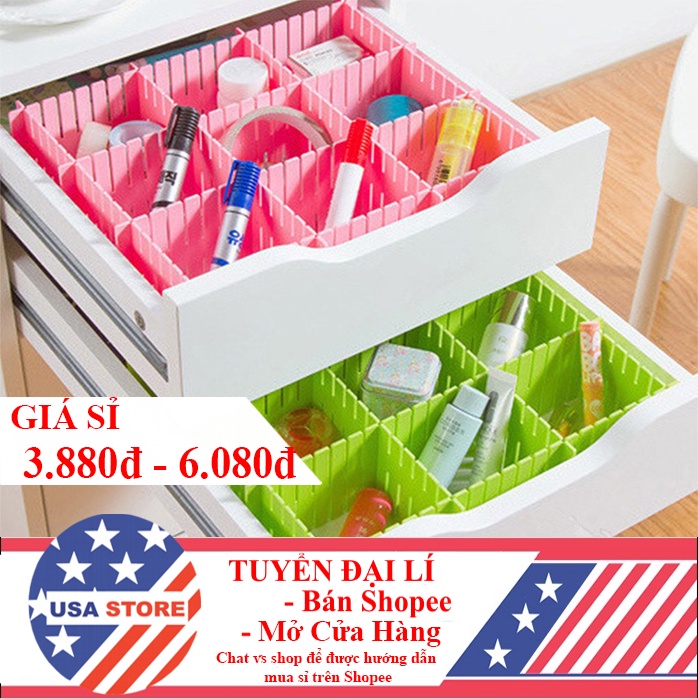 01 Tấm Chia Ngăn Bàn NGĂN KÉO V6 - Để Đồ Lót (Mua Nhiều Tấm Để Ghép Có Thể Cắt Ngắn)