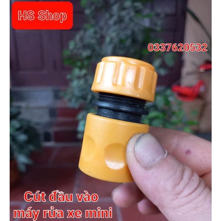 Bộ Đầu Nối Nhanh - Khớp Nối Nhanh Máy Rửa Xe Gia Đình cốc vàng và  lọc rác trắng