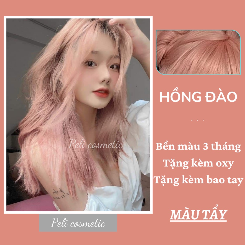 Thuốc nhuộm tóc . nhuộm tóc màu hồng đào ,