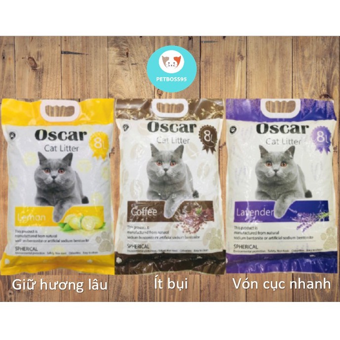 [Mã PET50 giảm 10% - tối đa 50K đơn 250K] Cát Vệ Sinh Oscar 8L (lít) Cho Mèo - Siêu vón cục nhanh - Khử Mùi - Ít Bụi