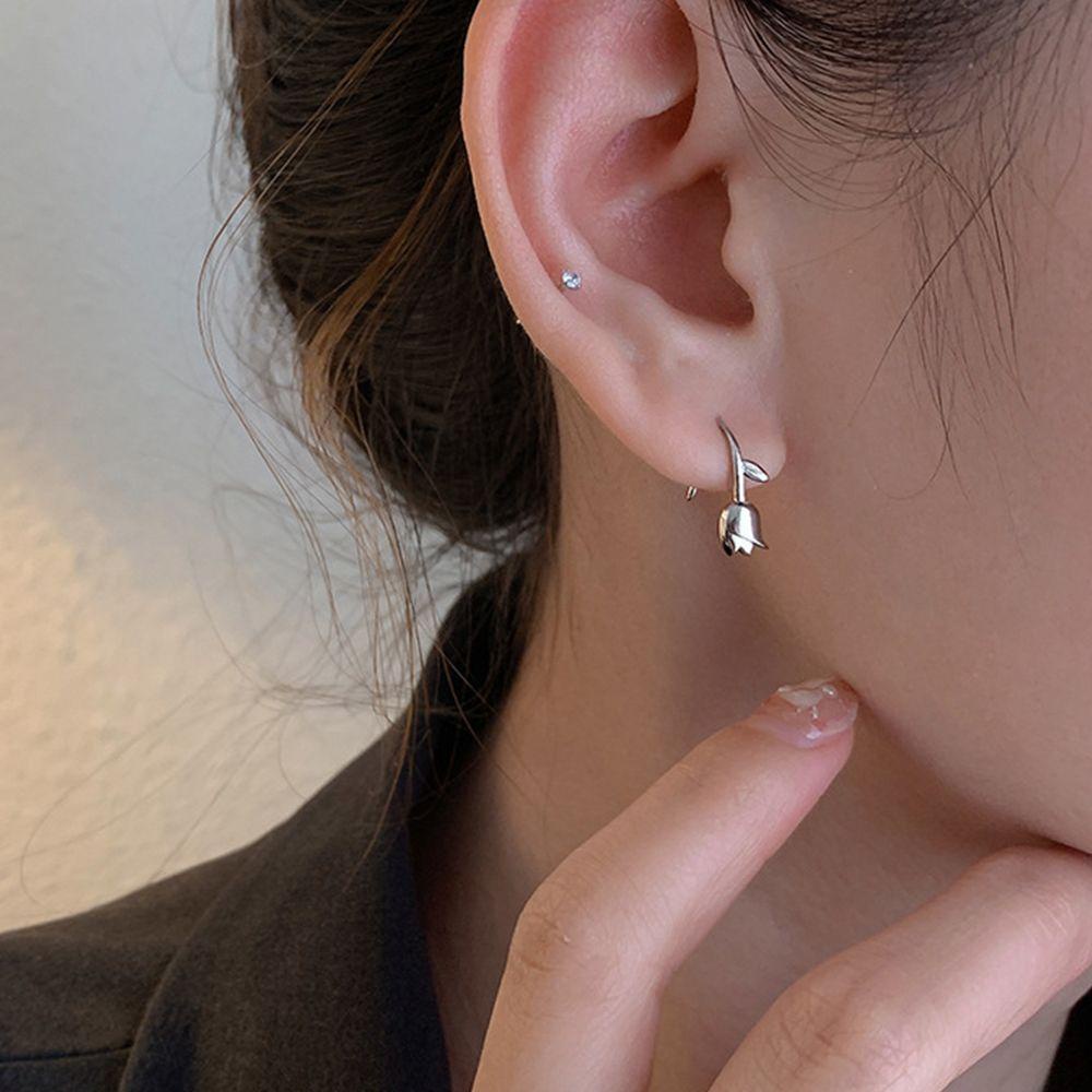 Bông Tai VANES1 Hình Hoa Hồng Phong Cách Retro Thời Trang Cho Nữ