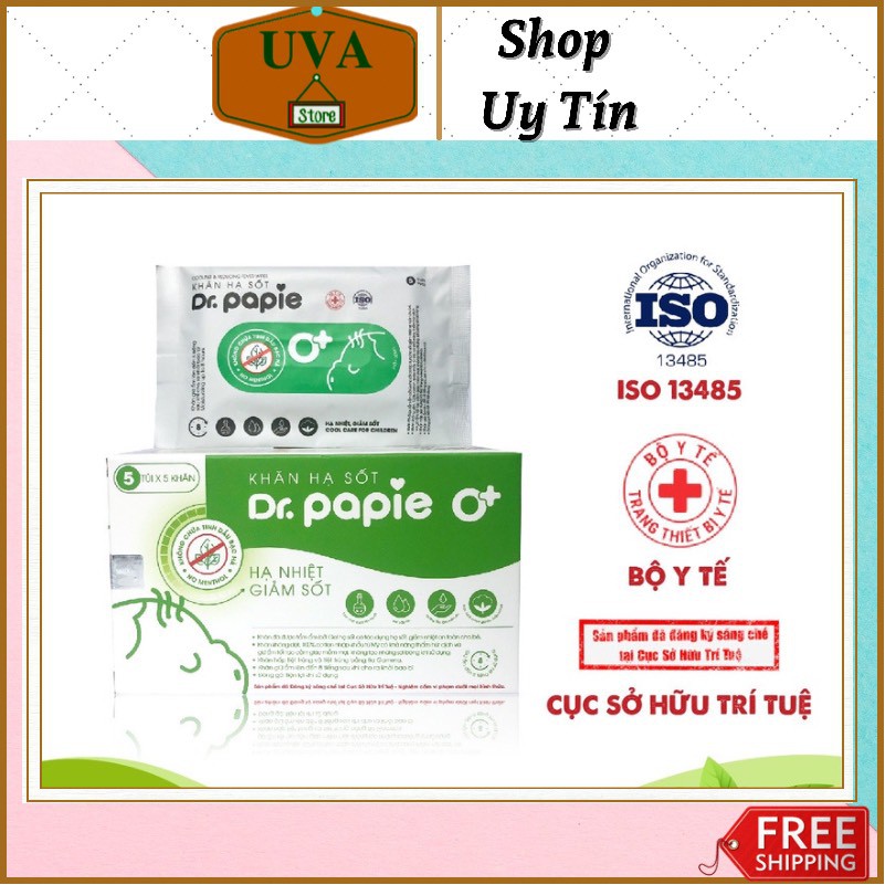 Khăn Lau Hạ Sốt Dr Papie Cho Bé Chính Hãng