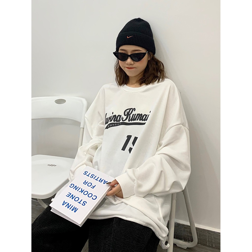 Áo Nỉ In Chữ Yurina Kumai 15 Dáng Rộng Ulzzang :x:SWT NỈ TRƠN YURINA 1983