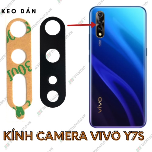 Mặt kính camera vivo y7s có sẵn keo dán