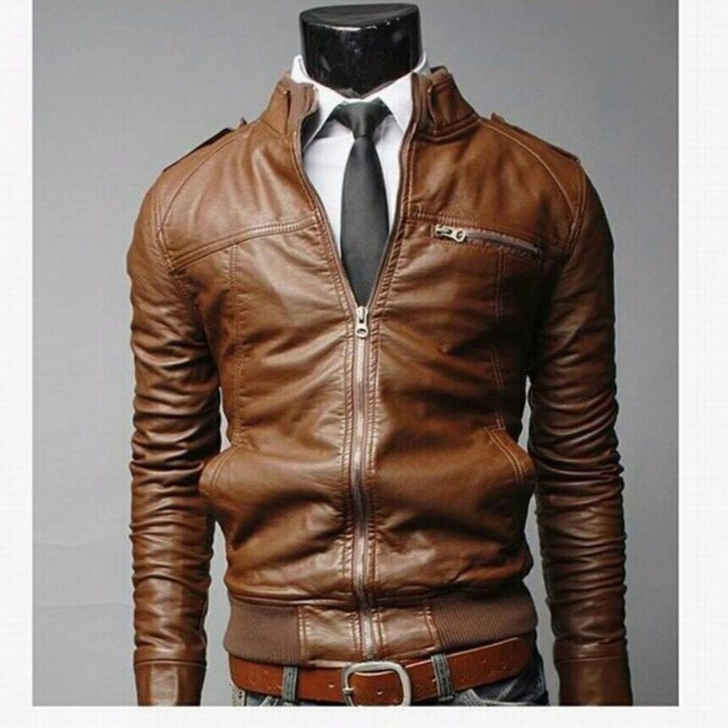 Áo da nam 2 màu Nâu, Đen lịch lãm mềm mại dày dặn