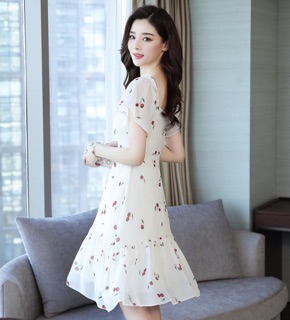 Đầm cherry đỏ form dài (kèm hình thật)
