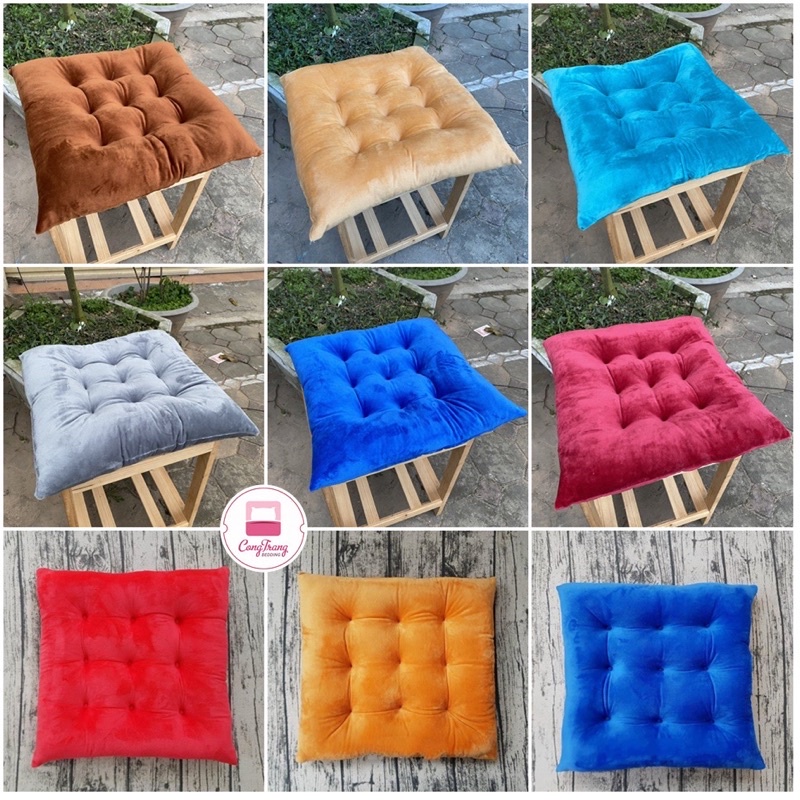Gối tựa lưng sofa đệm ngồi bệt tròn hình bí ngô bánh xe  sang chảnh, vải nỉ nhung cao cấp mẫu mới 40cm hàng hót _TN1