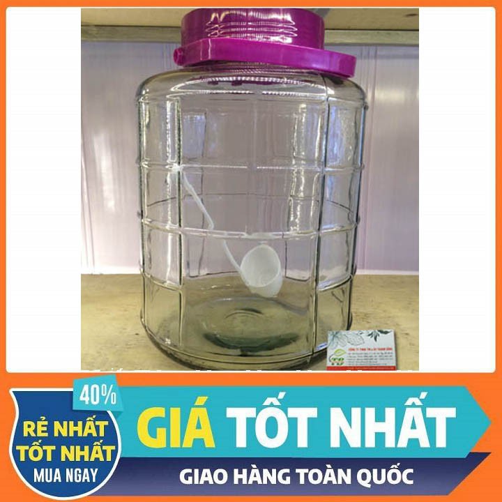 Bình Ngâm Sâm Nắp Tím 10 lit Có Quai - Hũ Ngâm Sâm 10 lit