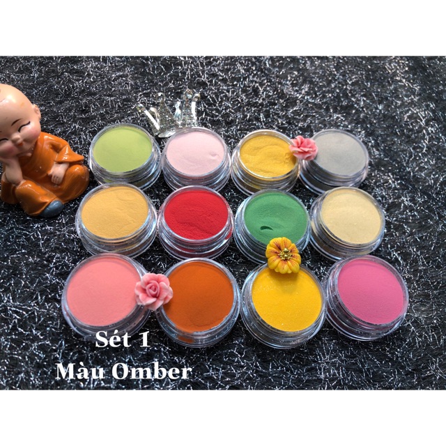 set bột mỹ đắp hoa bột, 12 hũ 10g