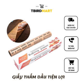 Cuộn giấy thấm dầu lót nồi chiên không dầu giấy nến nướng bánh đồ ăn hai khổ 30 cm dài 8 mét giấy gói bánh chống dính