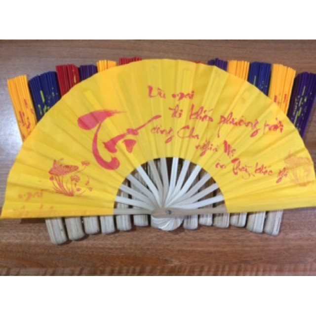 QUẠT VẢI THƯ PHÁP CAO CẤP (rộng 50cm)