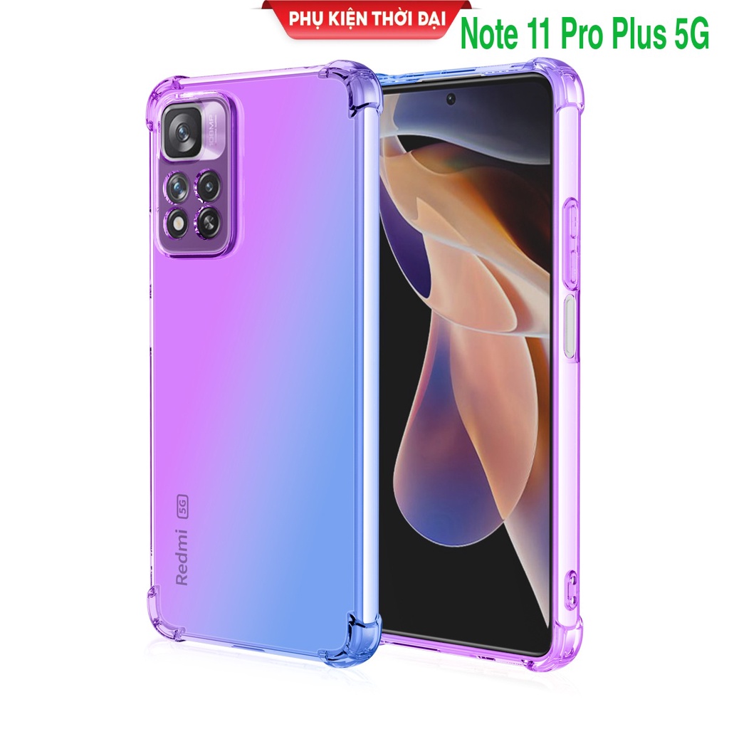 Ốp lưng Redmi Note 11 Pro Plus 5G dẻo silicon đa sắc lồi 4 góc chống sốc thời trang cao cấp