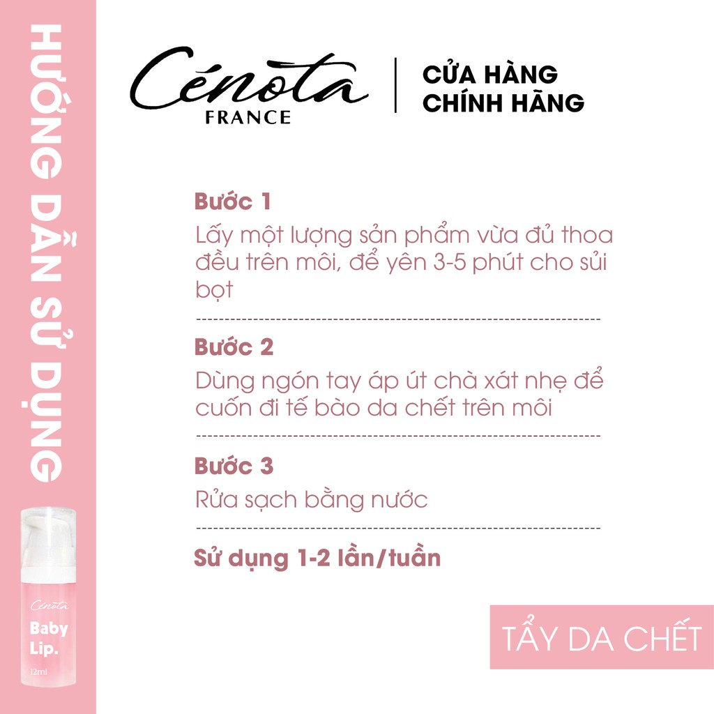 Kem khử thâm Tẩy da chết Làm hồng môi Cenota Baby Lip | BigBuy360 - bigbuy360.vn