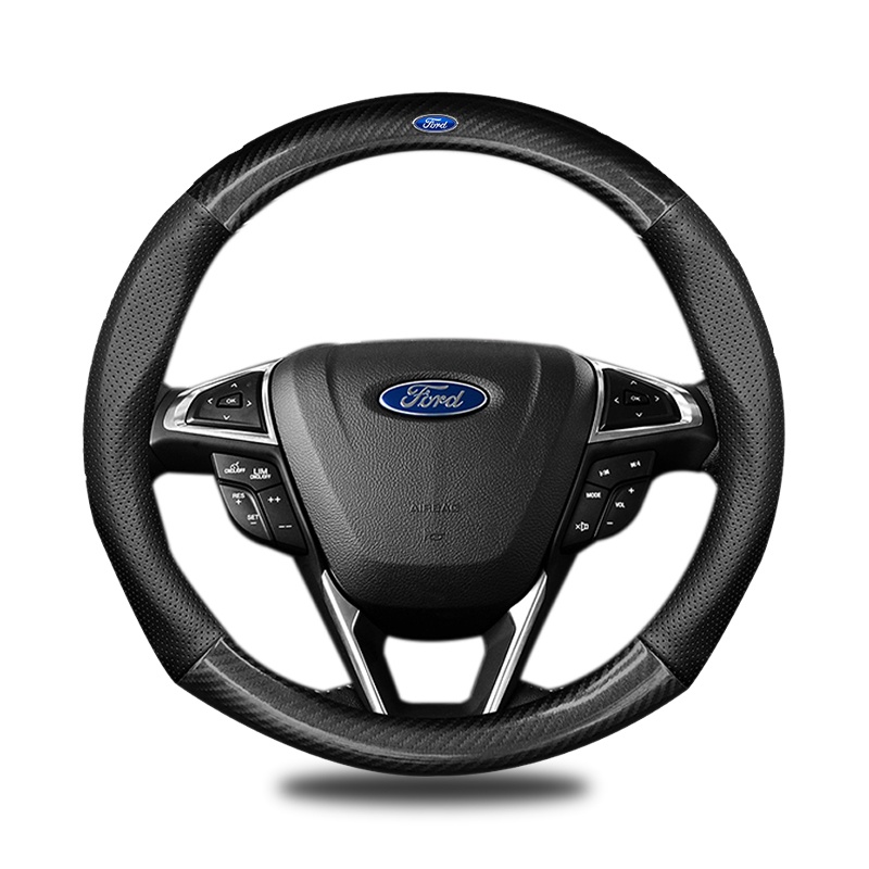 Vỏ Bọc Vô Lăng Xe Hơi Ford Focus Fiesta Ranger T6 / T7 / T8 Fusion Ka 2009 2010 2015 Bằng Sợi Carbon