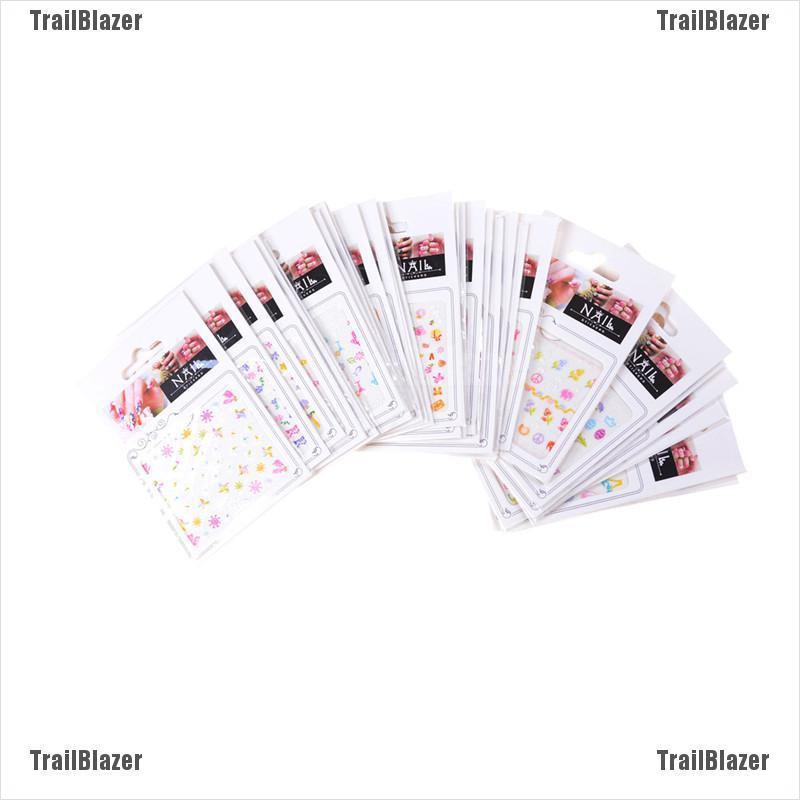 Set 5 Tấm Sticker Hoạt Hình Dán Trang Trí Móng Tay An Toàn Cho Bé DIY